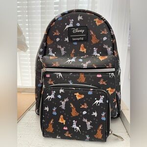 Loungefly Disney dogs mini backpack and wallet